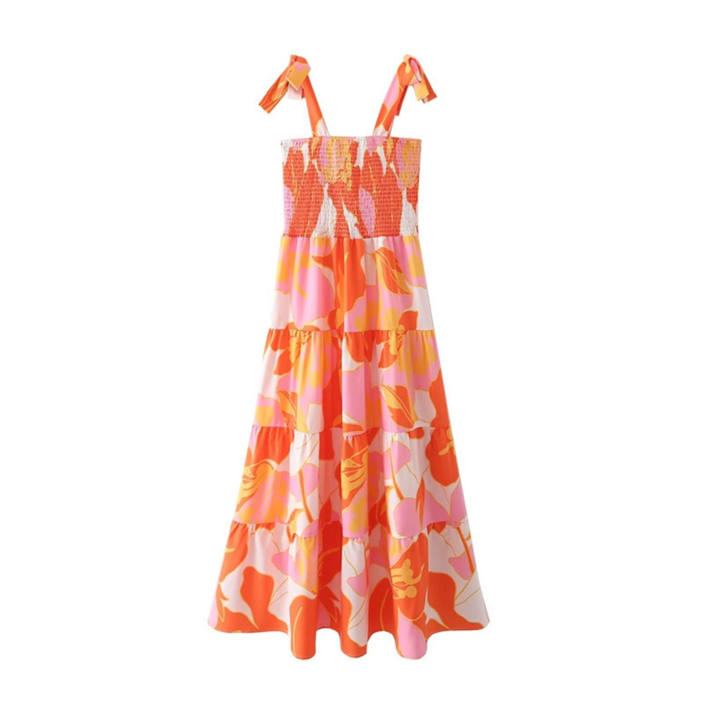 Spring Printed Slim Fit Camisole Dress
